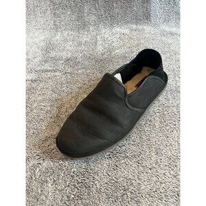 UGg Cooke Loafer Slipper Size 10 Black Suede Wool Lined Collapsible Heel‎ 16596